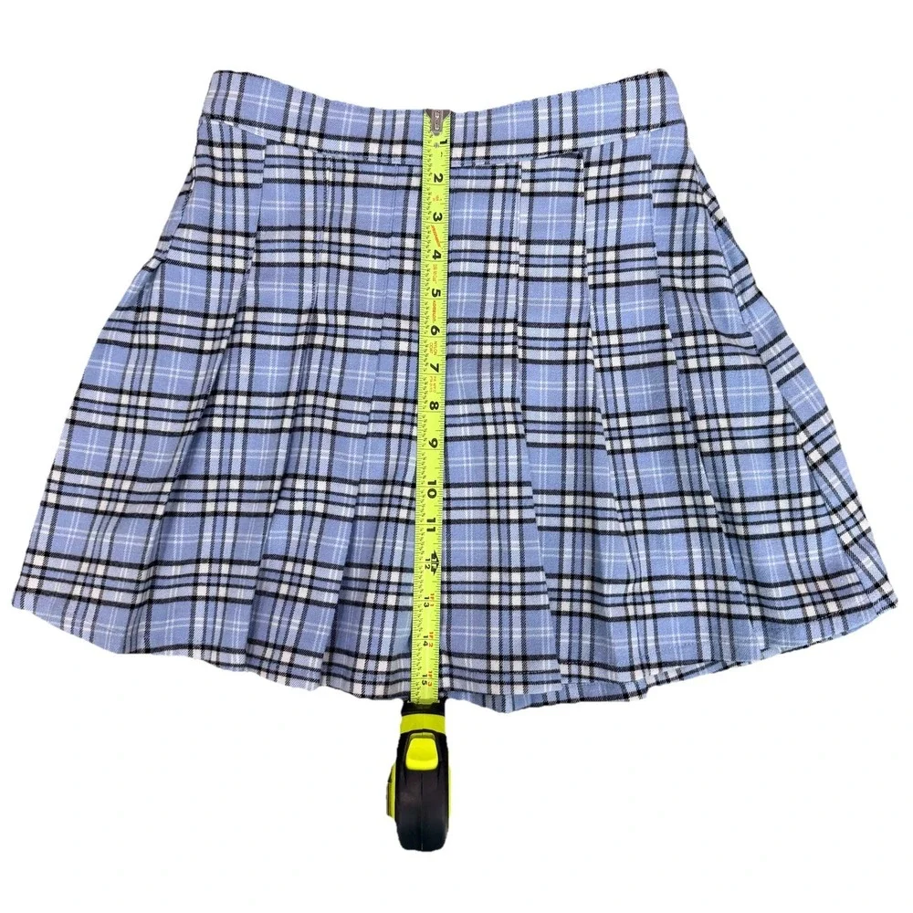 Hollister Ultra Women's High Rise Blue Plaid Pleated Pleated‎ Skirt Preppy XS - Picture 6 of 8